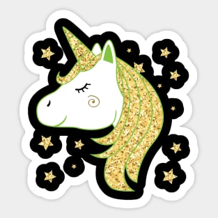 Gold unicorn Sticker